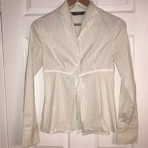 EXPRESS WOMEN’S HALF BUTTON DOWN STRIPE TOP